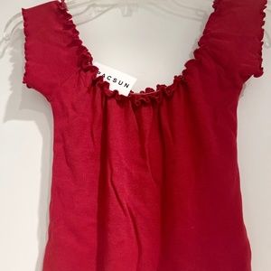 Pacsun - Red Scallop Top